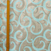 Aqua Scrolls Fabric By The Yard, Jacquard Weave Fabric, Upholstery Scrolls
