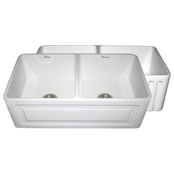 Reversible Series Fireclay Sink, White, 33"X10"