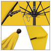 7.5' Bronze Push Lift Fiberglass Rib Aluminum Umbrella, Olefin, Lemon