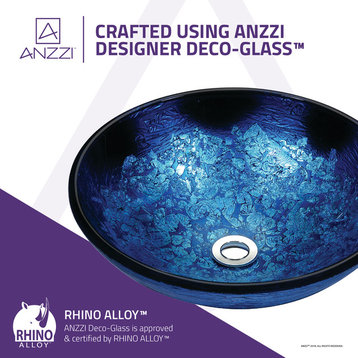ANZZI Stellar Series Deco-glass Vessel Sink In Blue Blaze - LS-AZ161