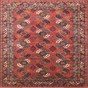 Ahgly Company Indoor Square Mid-Century Modern Area Rugs, 3' Square