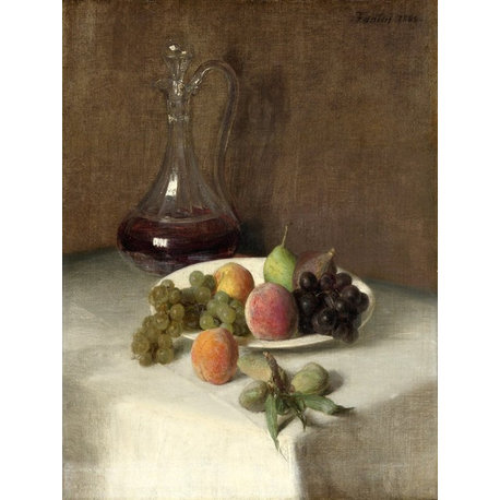 Tile Mural, Still Life in Glass Pitcher By Henri Fantin-Latour Ceramic, Glossy