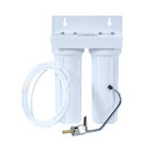 CuZn - The CuZn UC-2KC Chloramine + Wide Spectrum Refillable UnderSink Water Filter - The UC-2KC Chloramine Wide Spectrum water filtration system includes standard 3rd faucet, stainless steel hoses & all connections required for installation. The filters included are two CR-1 chloramine + wide spectrum cartridges. 3rd party testing has confirmed that the UC-2KC Chloramine Wide Spectrum Filtration System is perhaps the most comprehensive chloramine filtration system. Most chloramine systems contain only catalytic carbon that is prone to bacteria growth & leaves an ammonia residual. The UC-2KC is 4 stage filtration system containing KDF-85, Catalyic Carbon, Zeolite & Micro Sediment Membranes. The KDF-85 creates a bacteriostatic enviroment & breaks the chloramine disenfectant down into chlorine & ammonia. The catalytic carbon than adsorbs the chlorine and the zeolite adsorbs the ammonia residual. The 5 micron sediment membranes remove any physical particulate that may be in your water source.