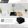 STYLISH 16"Dual Mount Single Bowl Black Composite Granite Kitchen Sink
