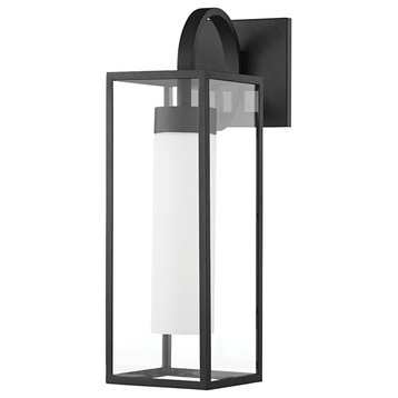 Pax 1 Light Large Exterior Wall Scone, Textured Black