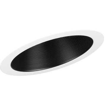 6" Black Recessed Sloped Ceiling Step Baffle Trim for 6" Housing, P605A Series