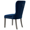Theo Tufted Dining Chair Nailhead Trim, Set of 2, Navy Blue Velvet