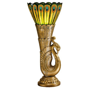 Design Toscano Art Deco Peacock Torchiere Lamp