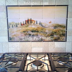 Tuscany in The Mist Kitchen Backsplash Tile Mural - Tile Murals