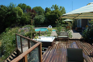 Inspiration for a large timeless backyard deck remodel in San Francisco with no cover
