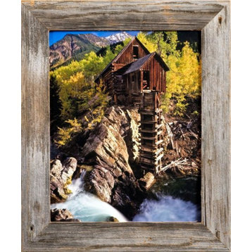 11x14 Barnwood Picture Frame, Homestead Narrow 1.5 Inch Flat Rustic Reclaimed...