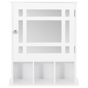 Bavier Medicine Cabinet With Mirror, White + Clear