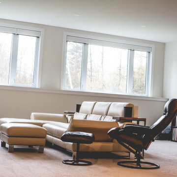 Open basement with large windows