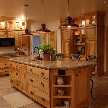 Rustic look with Hickory cabinets from KraftMaid