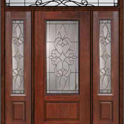 Prehung Side lights-Transom Door 80 Fiberglass Courtlandt 3/4 Lite - Front Doors