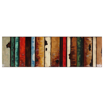 "Rustic Flow 1" Primo Mixed Media Hand Painted 3D Wall Sculpture Metal Wall Art