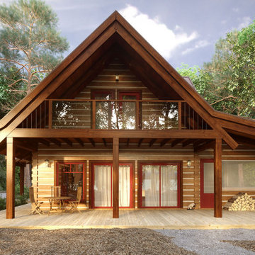 Log Home "Lot-0" Canada, 3D Visualization.