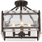 Savoy House - Glenwood Semi-Flush Mount - The Glenwood Semi-Flush Mount, a Brian Thomas design for Savoy House, has a sleek design and features clear water piastra glass for a diffused glow.