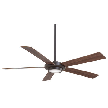 52" Ceiling Fan, Oil Rubbed Bronze With Frosted/White Glass