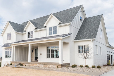 Inspiration pour une façade de maison rustique.