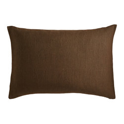 EUROPEAN FLAX LINEN PILLOW COVER &ndash; MOCHA RECTANGLE - Decorative Pillows