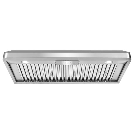 48" Under Cabinet Range Hood With 3-Speed Fan, Push Button, Permanent Filters