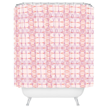 Deny Designs Zoe Wodarz Geo Stitch Plaid Shower Curtain