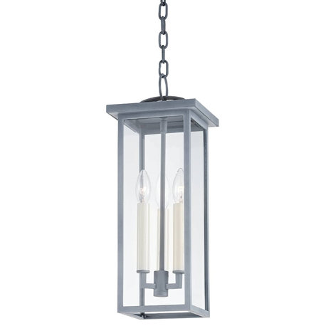 Eden 3 Light Exterior Lantern, Weathered Zinc