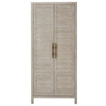 Universal Furniture - Universal Furniture Getaway Coastal Living Utility Cabinet - A stunning natural finish, perfectly paneled doors and sleek gold bar hardware define the Getaway Utility Cabinet, an essential home storage piece.