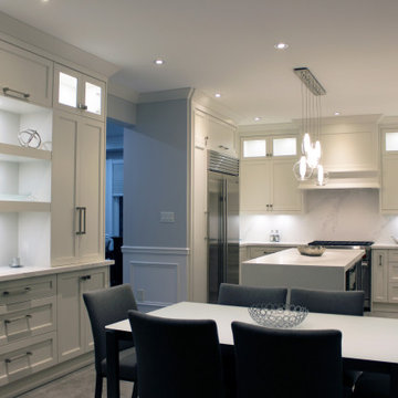 Off white and gray, transitional kitchen. Richmond Hill 2017