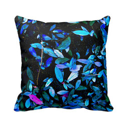 "Blue Leaf Atlas" JTG Art Pillow - Decorative Pillows