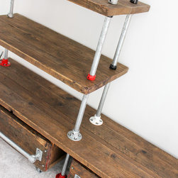 Belle Reused Scaffolding & Galv Steel Pipe Industrial Wardrobe / Dressing Room - Bookcases