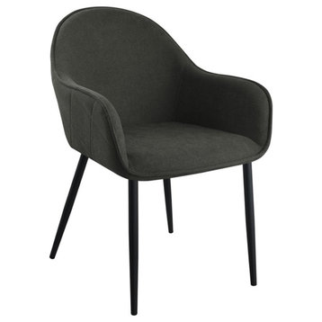 Coaster Emma Fabric Upholstered Dining Arm Chair Charcoal and Black