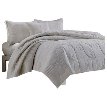 Five Queens Court Bradley Coverlet, Gray, King/Cal King