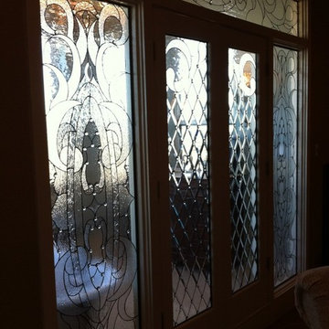 Professionally installed stained glass panels