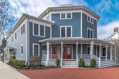 Example of a beach style exterior home design in New York