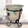 Springdale 4" Bead Star Cup 4-Piece Mosaic Art Glass Candle Votive Set