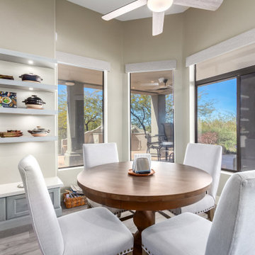 Scottsdale, AZ Breakfast Area with Custom Shelving and Mountain Views