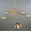 Branching Chandelier Clear Bubble Glass 6 Globes