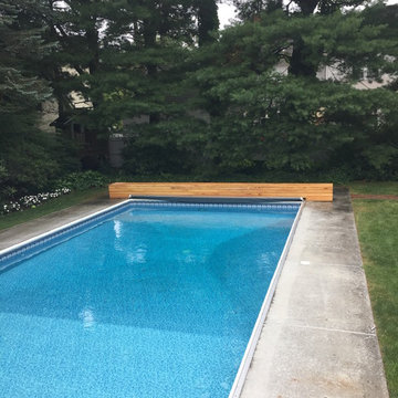 Automatic Pool Cover - Black Locust Wood and Concrete