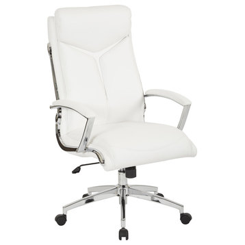 Executive Faux Leather High-Back Chair, White