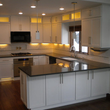 Greendale Modern Kitchen Makeover with White Cabinets