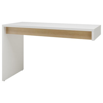 Chrono Reversible Desk Panel 211339 from Nexera, White and Natural Maple