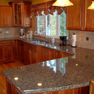Kitchen, Cherry cabinets.