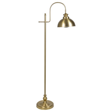 64" Transitional Plated Gold Floor Lamp