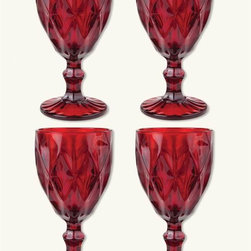 Ruby Red Glass Goblets - Everyday Glasses