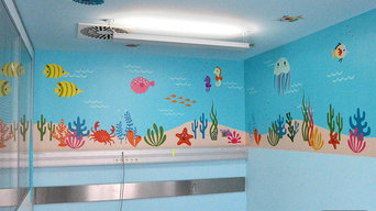 Decoración paredes quirófano infantil Hospital Pamplona