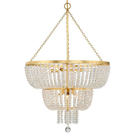 Crystorama Lighting Group 610 Rylee 8 Light 25"W Crystal - Antique Gold