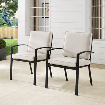 Crosley Kaplan Outdoor Dining Chair Set in Oatmeal (Set of 2)