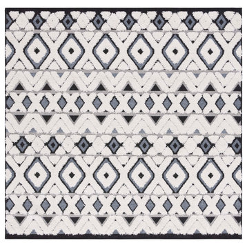 Safavieh Cottage Collection COT210A Rug, Ivory/Dark Grey, 6'7" X 6'7" Square